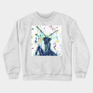 PRAYING MANTIS watercolor and ink portrait.2 Crewneck Sweatshirt